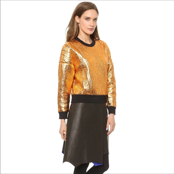 3.1 Phillip Lim Metallic Cropped Sweatshirt XS NWT - Picture 4 of 8